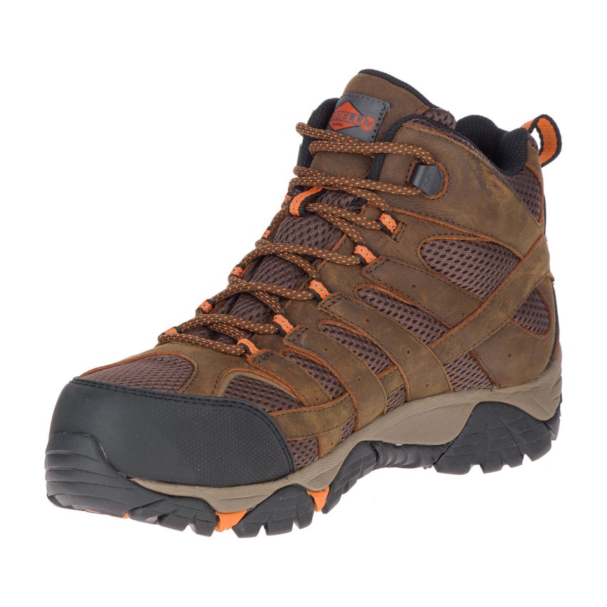 Bottes de Securite Merrell Moab Vertex Mid Waterproof Comp Toe Marron Homme | Y.T.BRLC